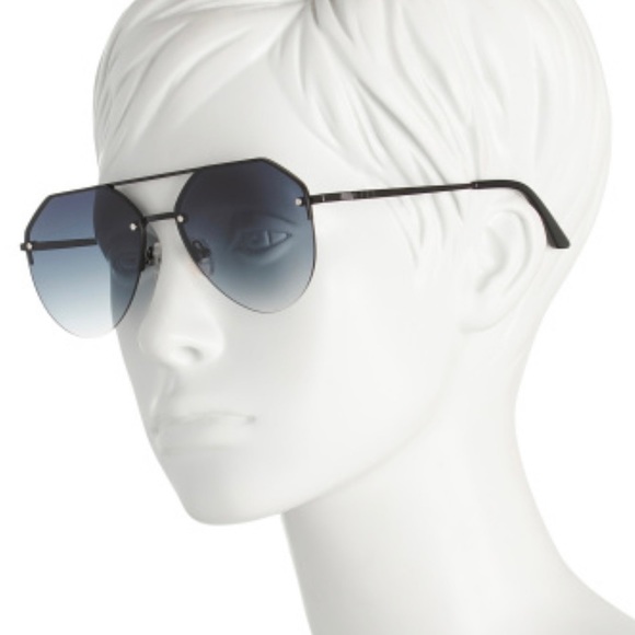 DIFF La Jefa Sunglasses Aviator Black Frame Grey Gradient Lens Robin Arzon - Picture 2 of 9